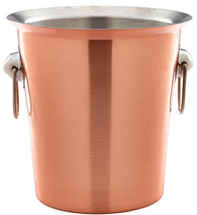 Genware Copper Wine Bucket With Ring Handles - Copper Wine Cooler, Copper Champagne Bucket