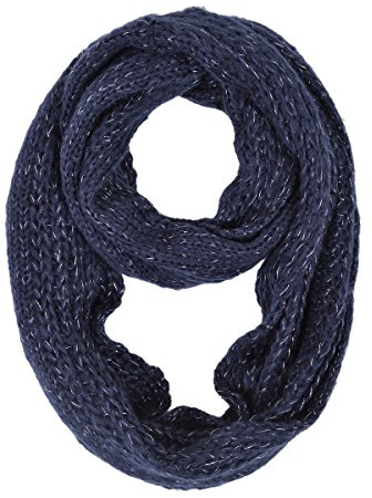 TrendsBlue Premium Winter Glitter Knit Infinity Loop Circle Scarf, Navy