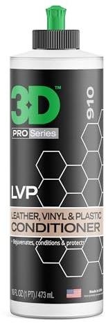 3D Leather, Vinyl & Plastic Conditioner | Restores, Conditions & Protects Car Interiors | Non-Greasy UV Protection for Seats, Steering Wheels, & Trim |16 oz