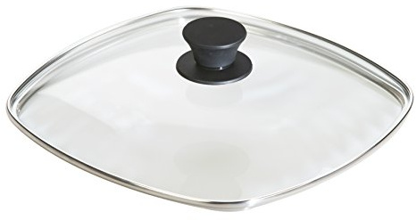 Lodge Square Tempered Glass Lid - Versatile Glass Lid for 10.5 Inch Skillets and Pans - Dishwasher Safe - 10.5 Inch