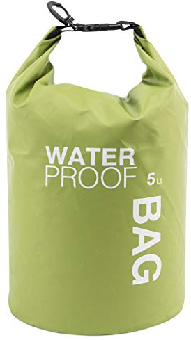 Uncle Paul Boat Dry Bags - Green 5L Waterproof Bag for Drifting Boating Kayaking Fishing Rafting Swimming Camping Canoeing Surfing 5 litres