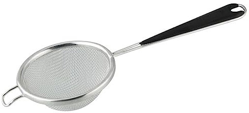 Fackelmann 42312 Petite passoire Chinois, Petit Tamis de Cuisine, Tamis, passoire, Chinois, Acier Inoxydable, Plastique, Noir, 7 cm
