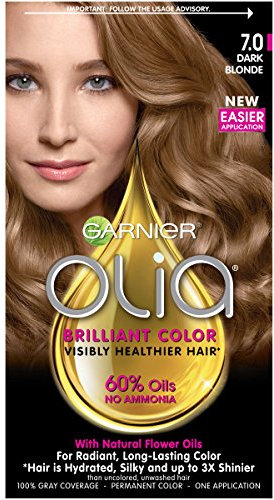 Garnier Olia Hair Color, 7.0 Dark Blonde, Ammonia Free Blonde Hair Dye (Packaging May Vary)