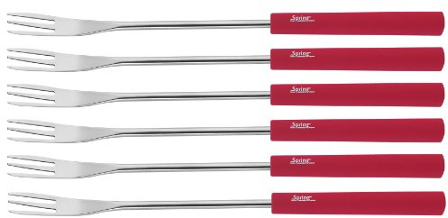 Spring 2890295606 Basic Lot de 6 fourchettes à fondue Rouge