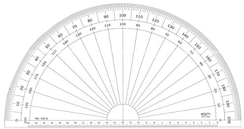 GRAPHOPLEX Rapporteur 1/2 cercle 30cm grades Transparent