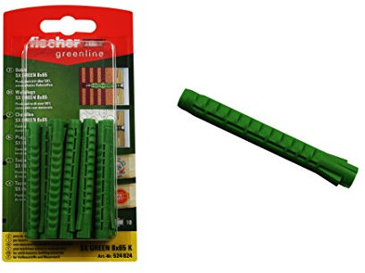 Fischer 524824 Greenline Lot de 10 Chevilles SX 8 x 65 mm K