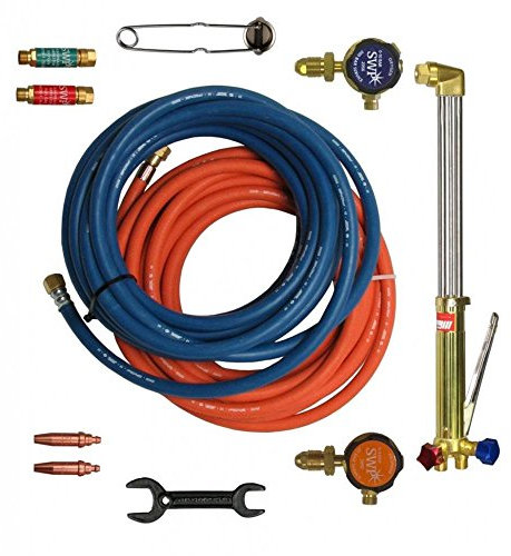 Gas Welding Cutting Kit and Gas Bottle Regulator Oxygen & Propane Portable Set