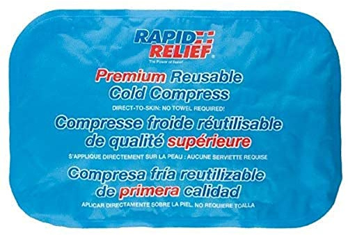 Rapid Relief Large Reusable Gel Cold Compress - Comfortable Flex Ice Packs for Back, Knee, Shoulder, Muscle Aches, and Body Pain Relief 8” x 12” Large
