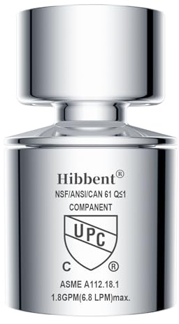Hibbent NSF/ANSI/CAN 61 Certified Faucet Aerator, CUPC Certification 360° Swivel Kitchen Sink Aerator, Dual-function Sprayer Faucet Head, Faucet Replacement Part 55/64 Inch Female Thread - Chrome