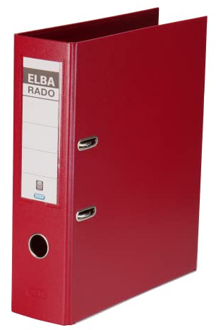 Elba Ordner A4, rado plast, 8cm breit, Kunststoff, rot, 1 Stück