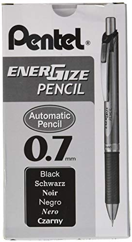 Pentel PL77-A EnerGize Druckbleistift, 0.7 mm, Aluminium/Schwarz, 12 Stück