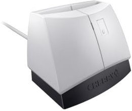 CHERRY Smart Terminal ST-1144, USB-Smartcard Terminal, Chipkarten Lesen & Beschreiben, Zugriffskontrolle, Netzwerk-Logon, Einhändig Bedienbar, Grau-Schwarz