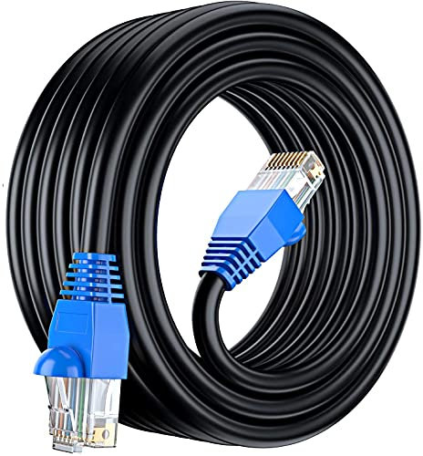 MutecPower 20m Waterproof Outdoor CAT6 Cables - CCA - Direct Landing Ethernet Network Cable - 250MHz - 20 Metres
