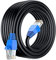 MutecPower CAT6 20m Außen Verwendung wasserdicht - CCA - Direct Burial Ethernet Netzwerkkabel - 250 MHz - Schwarz - 20 Meter mit kabelbinder