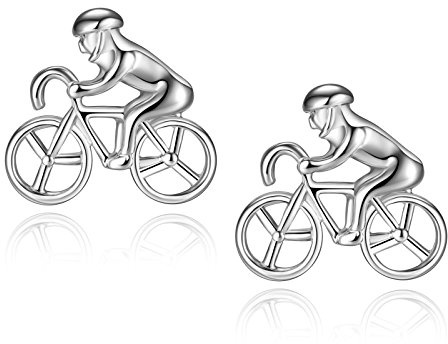Honey Bear bicicleta ciclista bicicleta ciclismo Gemelos para Hombre Camisa - bike cyclist bycycle cycling Para Boda negocio Regalo (plata)