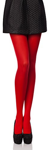 Antie Damen Mikrofaser Strumpfhose bunt blickdicht AN-122 60 DEN (Rot, L (40-44))