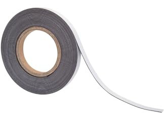 MAUL ruban magnétique 1,5 cm | Un côté auto-adhésif l'autre magnétique | Longueur à découper individuellement | Idéal pour le bureau, la cuisine et l'atelier | Longueur 10 m