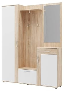 AVANTI TRENDSTORE - Pit - Armadio da ingresso in legno laminato con specchio incluso, disponibile in tre colorazioni. Dimensioni: LAP 145x188x30 cm