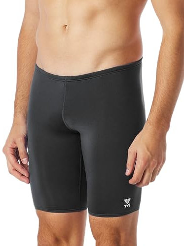 TYR Herren Jammer Badeanzug Durafast Elite Solid Herren-Badehose, Schwarz, 34 EU