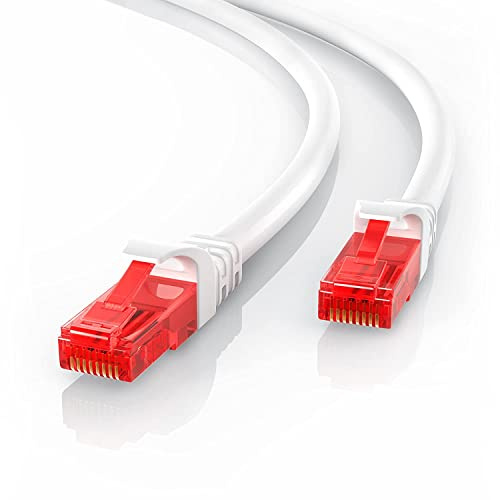 CSL - 3m CAT6 Ethernet LAN Cable - High-Speed Patch Cord - Gigabit RJ45 Network Lead 1000 Mbps - Broadband - Compatible with Raspberry PC Modem Router Patch Panel Smart TV - White