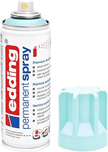 edding 5200 Permanent Spray - pastellblau matt - 200 ml - Acryllack zum Lackieren und Dekorieren von Glas, Metall, Holz, Keramik, Kunststoff, Leinwand - Lackspray, Acrylspray, Farbspray