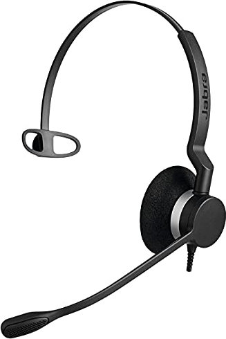 Jabra Biz 2300 USB UC Mono Monoaural Diadema Negro - Auriculares con micrófono (Centro de Llamadas/Oficina, Monoaural, Diadema, Negro, Alámbrico, 2,35 m)