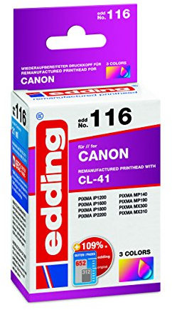 edding Druckerpatrone EDD-116 - Einzelpatrone - 3-Farbig - 21 ml - Reichweite 665 Seiten - Ersetzt Canon CL-41 Color