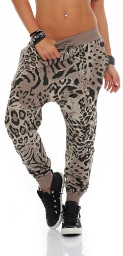 Malito Pantaloni Leo-Design Boyfriend Twist Aladin Sbuffo Pantaloni Pump Baggy Yoga Avvolgere 3344 Donna Taglia Unica (Fango)