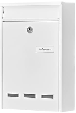 Burg-Wächter Cologne 871 W System Letter Box A5 Letter Format Galvanised Steel White
