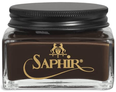 SAPHIR Medaille d'Or Pommadier Cream 75ml – Natural Cream Leather Shoe Polish, Leather Conditioner for Boots, Handbags - Havana
