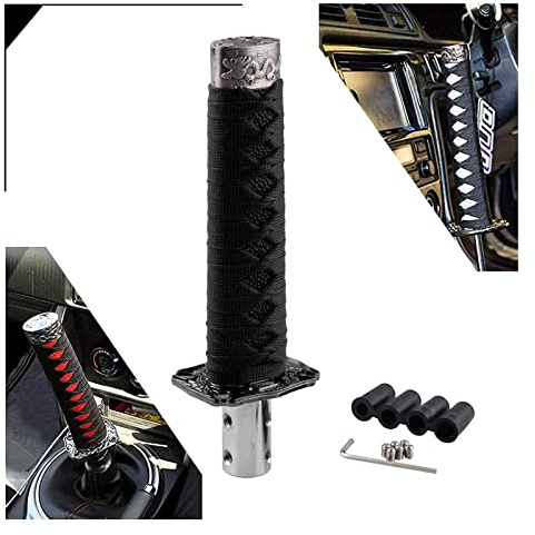 RYANSTAR Universal Gear Shift Knob Sword Shift Knobs Katana Samural Shift Gear Lever Compatible with Manual Cars Most Automatic Cars with 4 Adapters Black Black