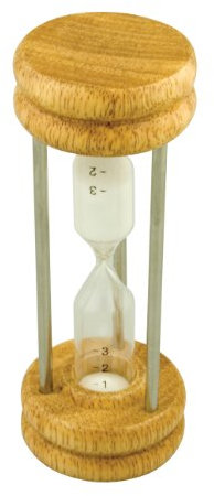 Dexam Wood and Chrome Sand Egg Timer 3 minutes, Transparent