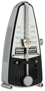 Wittner Metronom Taktell Piccolo Serie 830 - Plasthölje - Utan klocka - Silverfärgad - Mekanisk uppvridning - Inga batterier behövs - Tillverkad i Tyskland