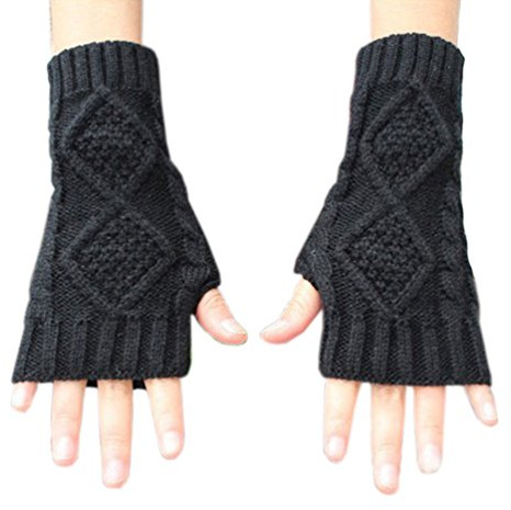Novawo Women's Hand Crochet Winter Warm Fingerless Arm Warmers Gloves