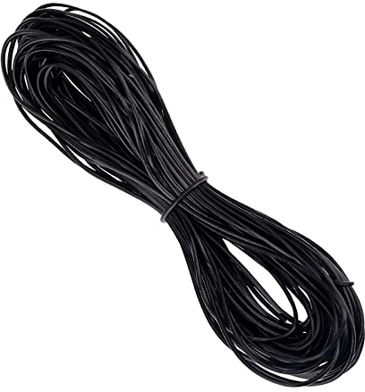 PandaHall- 10m Cordon en Cuir, Bijoux Cordon en Cuir, Noir, Taille: Environ 1mm de Diametre