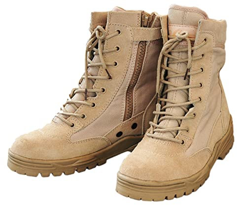 McAllister US Army Kampfstiefel mit Schnellverschluss Outdoor Boots Patriot Style Jägerstiefel (Beige/40)