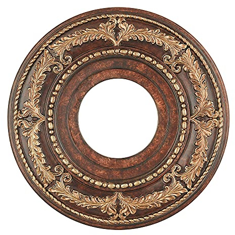 Livex Lighting 8204-63 Ceiling Medallion in Verona Bronze with Aged Gold Leaf Accents 12D x 1.25