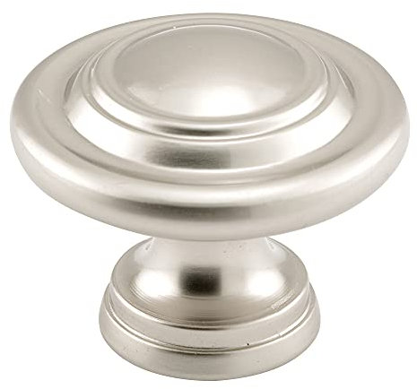 Slide-Co 163320 Bi-Fold Door Knob, 1-11/16 in. Outside Diameter, Diecast, Satin Nickel Plated (Single Pack)