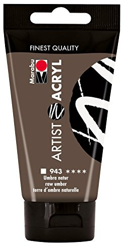 Marabu 12200002943 - Artist Acryl umbra natur 75 ml, feine Acrylfarbe in Künstlerqualität, auf Wasserbasis, pastose Konsistenz, hoch pigmentiert, sehr gute Brillanz und Deckkraft