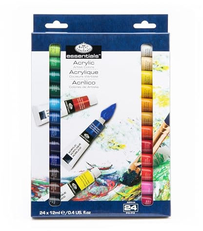 Royal & Langnickel - Pintura acrílica (12 ml, 24 unidades), multicolor