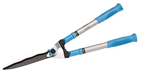 Tijeras Cortasetos Telescópicas 52R - Empuñadura Ergonómica - Hoja Ondulada para Mayor Precisión - Tijera de Podar Fabricada con Acero al Carbono Teflonado - Indicada para Setos y Césped - Altuna