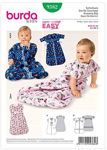 burda Schnittmuster Babys Baby-Schlafsack 9382 Gr. 62-80