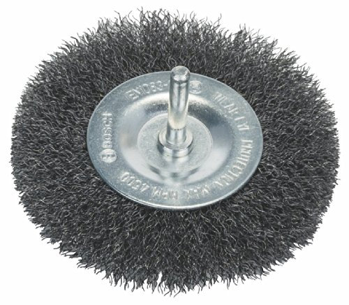 Bosch 1x Brosse circulaire PRO Steel Longlife, fils ondulés pour emmanchement cylindrique 6 mm et perceuse (Ø 100 mm, Professional Accessoire Perceuses/visseuses rotatives)