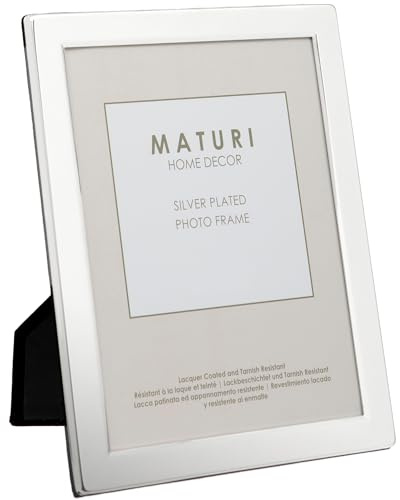 Maturi Silver Plated Photo Frame - Flat Edge Finish 5 x 7-inch (13 x 18cm)