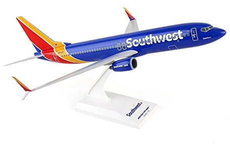 SkyMarks Southwest Airlines Boeing 737-800 1/130 Airplane Model Kit – New Livery Heart Blue Collectible with Display Stand for Adult Collectors Ages 14+