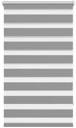 vidaXL Store vénitien zébré 70,9 x 120 cm, Largeur du Tissu 66,7 cm, Gris