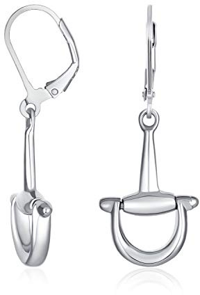 Regalo Ecuestre Equino Para Mujer Adolescente: Pendientes De Palanca Con Estribos De Caballo Colgantes De Joyería Occidental De Plata Esterlina .925 Con Acabado Pulido