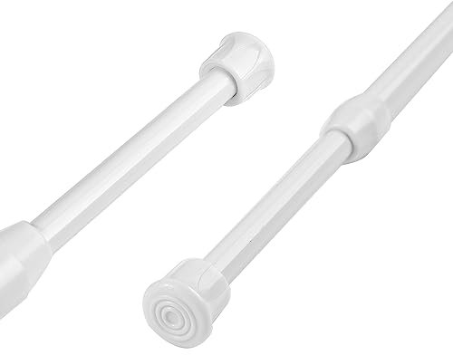Aluminium Extendable Curtain Rod Tension Pole Easy Fitting For Net Curtains, Shower Curtains or Voile, Length 105-190cm, Diameter 1.6cm