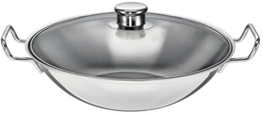 Schulte-Ufer 6659-36 i Wok BO-lang, inkl. Zubehör, 36 cm, Edelstahl, Silber