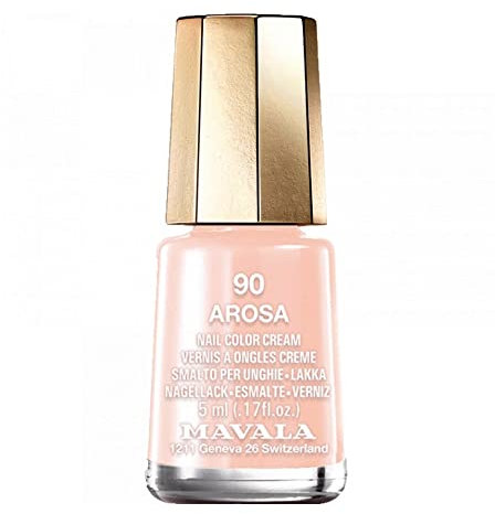 MAVALA - Mini Colors Arosa 90 5 ml, Esmalte de Uñas Pequeño, Color Rosa Claro, Minimiza la Evaporación, Formulados con Ingredientes Seleccionados, Práctico para Llevar